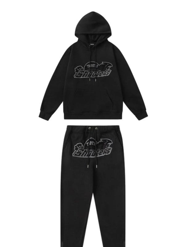 New Shooters Arch Panel Hooded Tracksuit Black