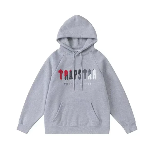 its-a-secret-red-gray-logo-gray-trapstar-hoodie